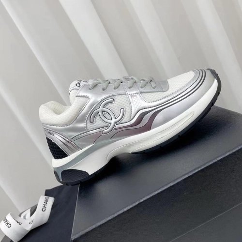 Chanel Wmns CC Logo Sneaker White Silver,CHANEL SNEAKERS,Other Brand Reps Sneakers