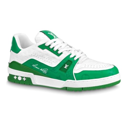 Louis Vuitton Trainer No.54 Signature Green White,Louis Vuitton Trainer,LOUIS VUITTON Reps Sneakers,Other Brand Reps Sneakers