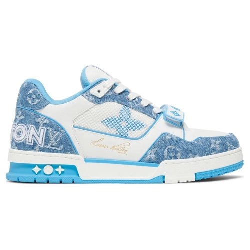 Louis Vuitton Trainer Low Light Blue Monogram Denim,Louis Vuitton Trainer,LOUIS VUITTON Reps Sneakers,Other Brand Reps Sneakers