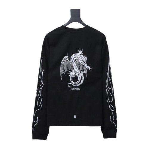 Givenchy Dragon Year Limited Edition Waffle Long Sleeve T-shirt,All order with free shipping Givenchy