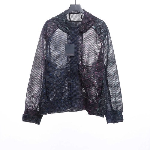 LV gradient presbyopic mesh hooded jacket,Louis Vuitton Jacket,Jacket,APPAREL