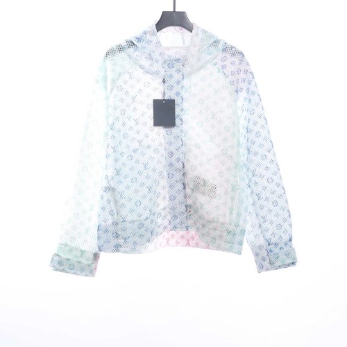 Louis Vuitton Gradient Presbyopia Mesh Hooded Jacket TSK1,Louis Vuitton Jacket,Jacket,APPAREL