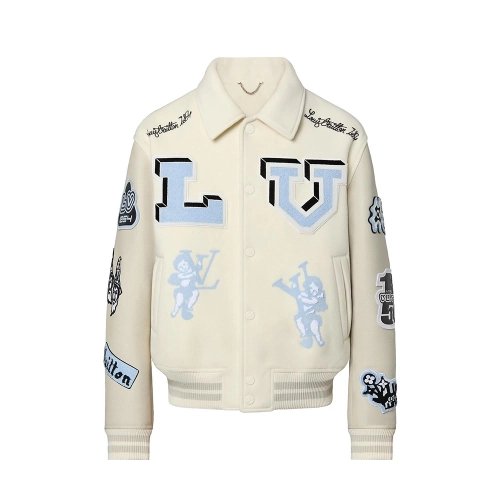 Louis Vuitton 21Fw letter logo baseball jacket,Louis Vuitton Jacket,Jacket,APPAREL