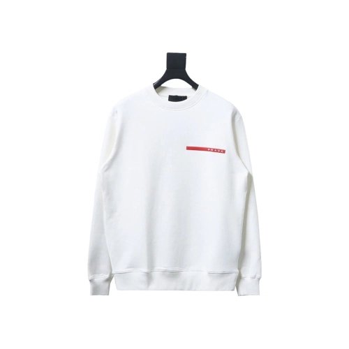 Prada classic red striped crew neck sweatshirt,Prada Sweatshirt,Sweatshirt,APPAREL