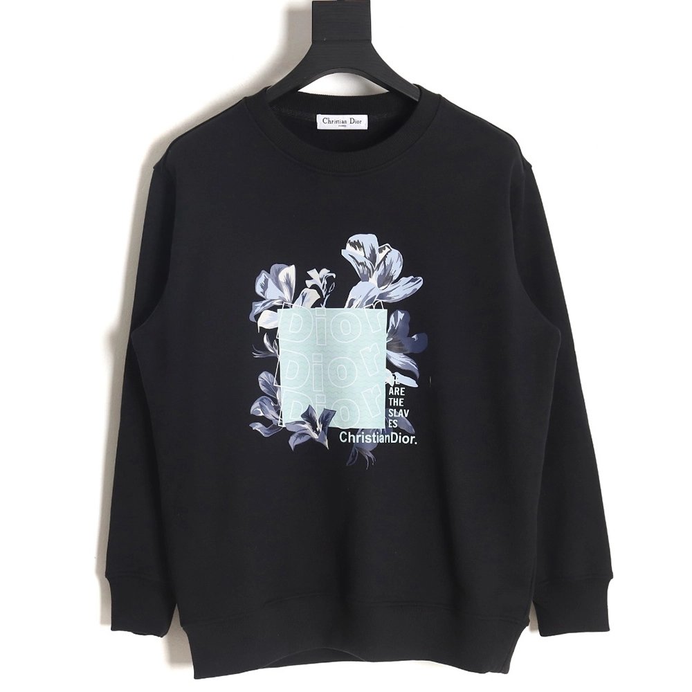 Dior floral print crew neck sweatshirt TSK1,Dior Sweatshirt,Sweatshirt,APPAREL