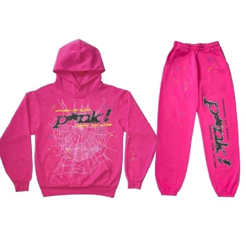 Pink Sp5der Worldwide Tracksuit,Sp5der Tracksuit,SUIT,Clothing