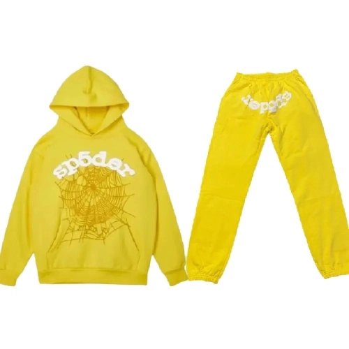 Young Thug Yellow Sp5der Worldwide Tracksuit,Sp5der Tracksuit,SUIT,Clothing