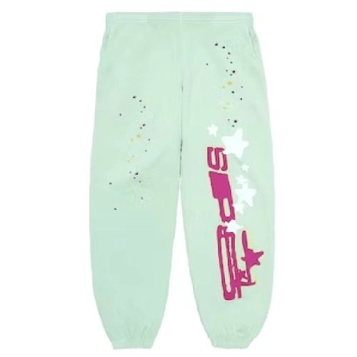 Sp5der SP5 Mint Sweatpants Mint,Sp5der Sweatpants,CASUAL PANTS,Clothing