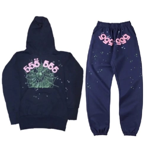 Young Thug Blue Sp5der 555 Tracksuit,Sp5der Tracksuit,SUIT,Clothing